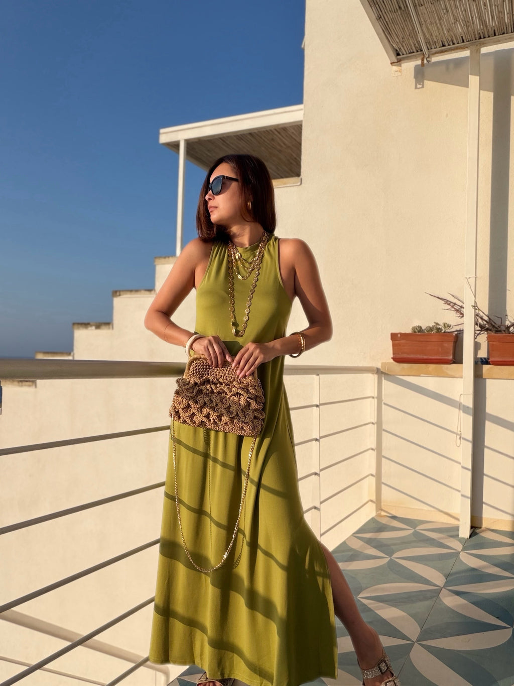 Robe droite verte