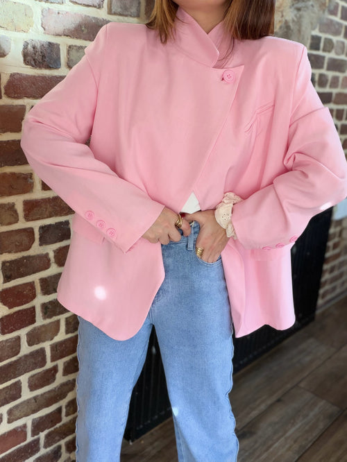 Blazer croisé rose