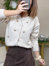 Charger l'image dans la galerie, Gilet beige avec cœur doré
