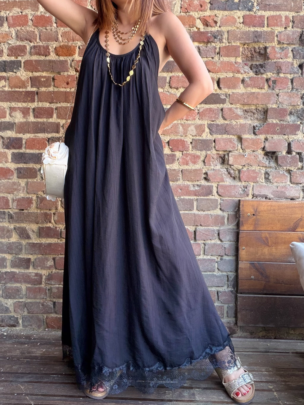 Robe longue d’été noire