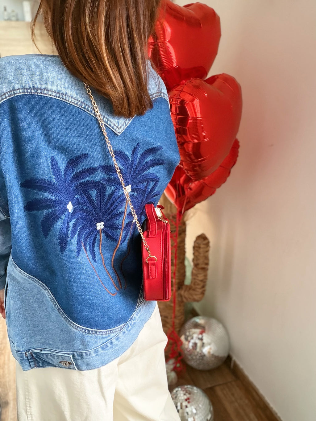 Veste en jean palmier