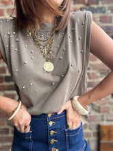 Charger l&#39;image dans la galerie, Top kaki strass
