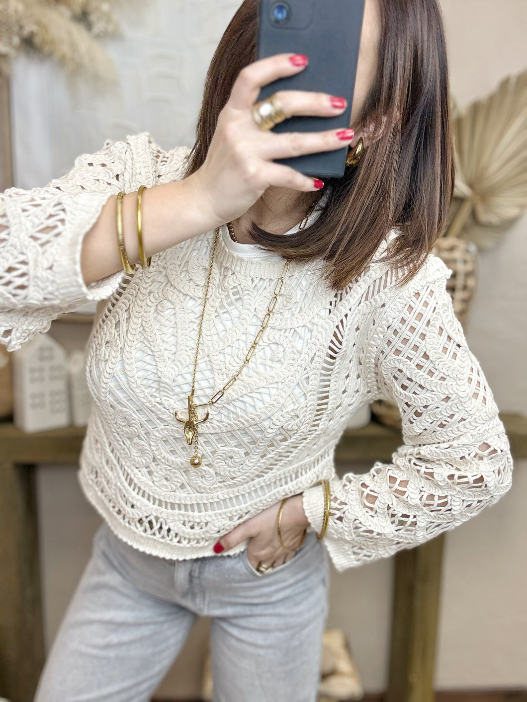 Blouse crochet ( sans top d’intérieur)