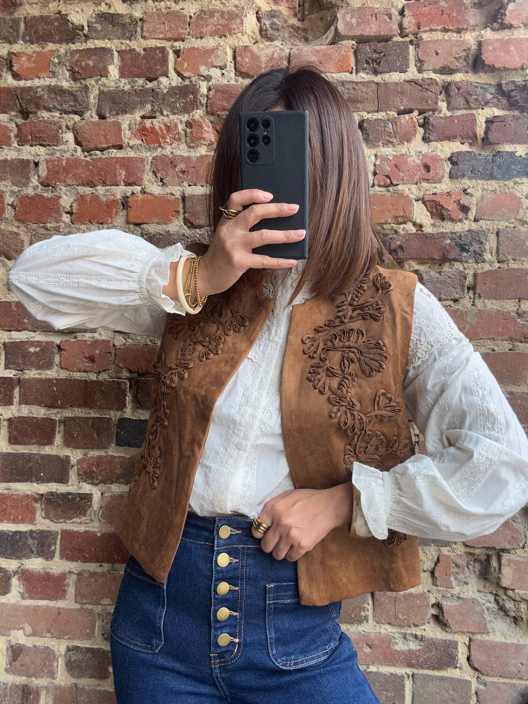 Veste sans manches camel