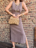 Robe côtelée choco