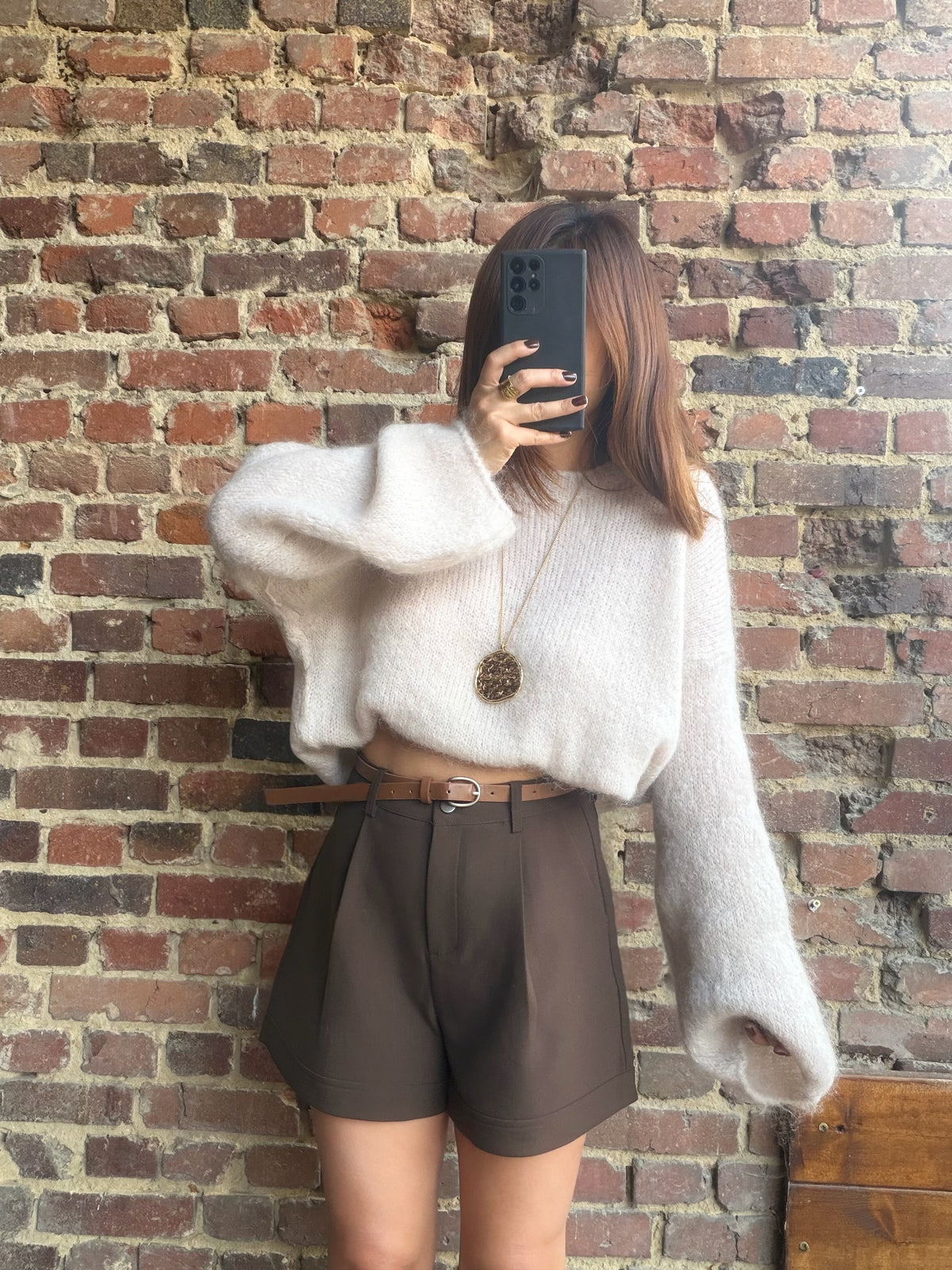 Pull mohair beige