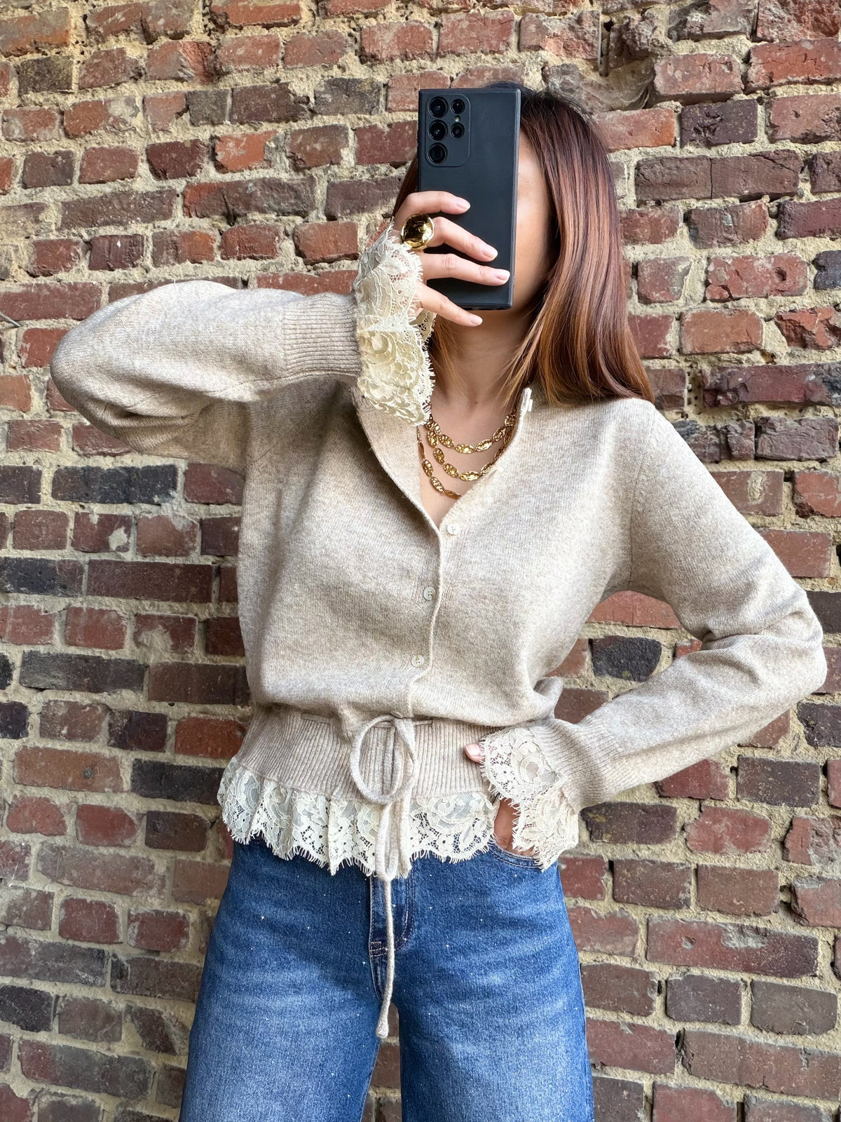 Gilet avec dentelle