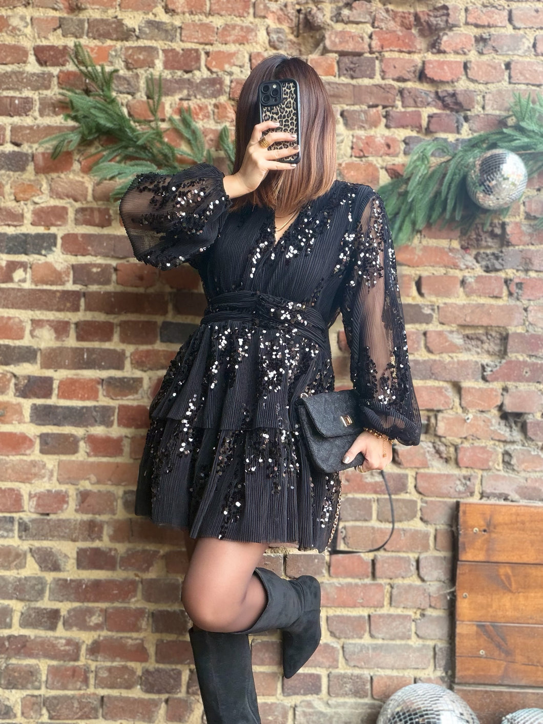 Robe à strass noire