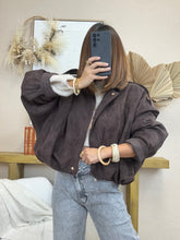 Charger l&#39;image dans la galerie, Veste choco large imitation daim
