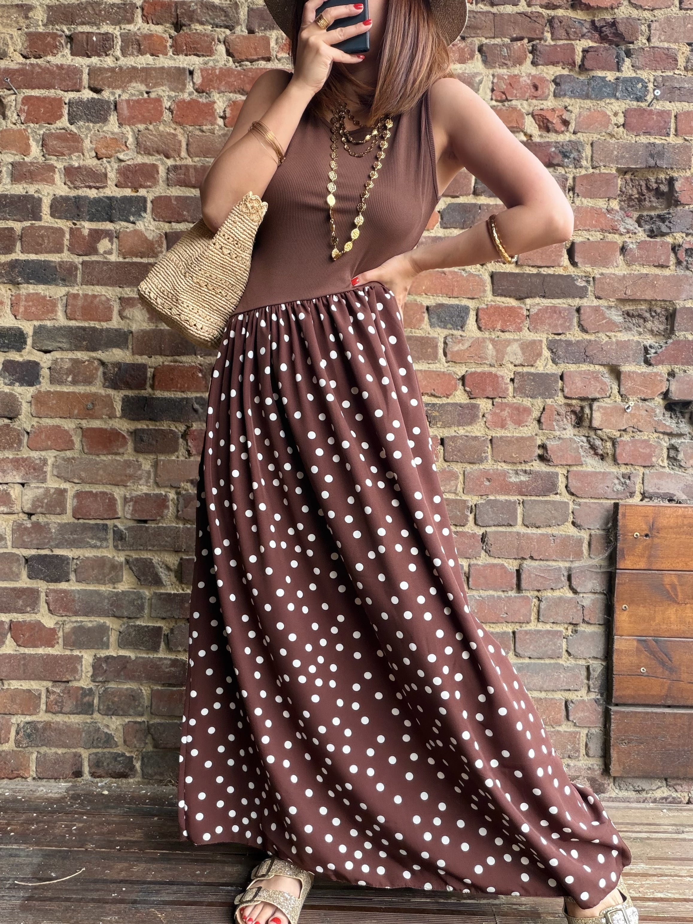 Robe à pois chocolat