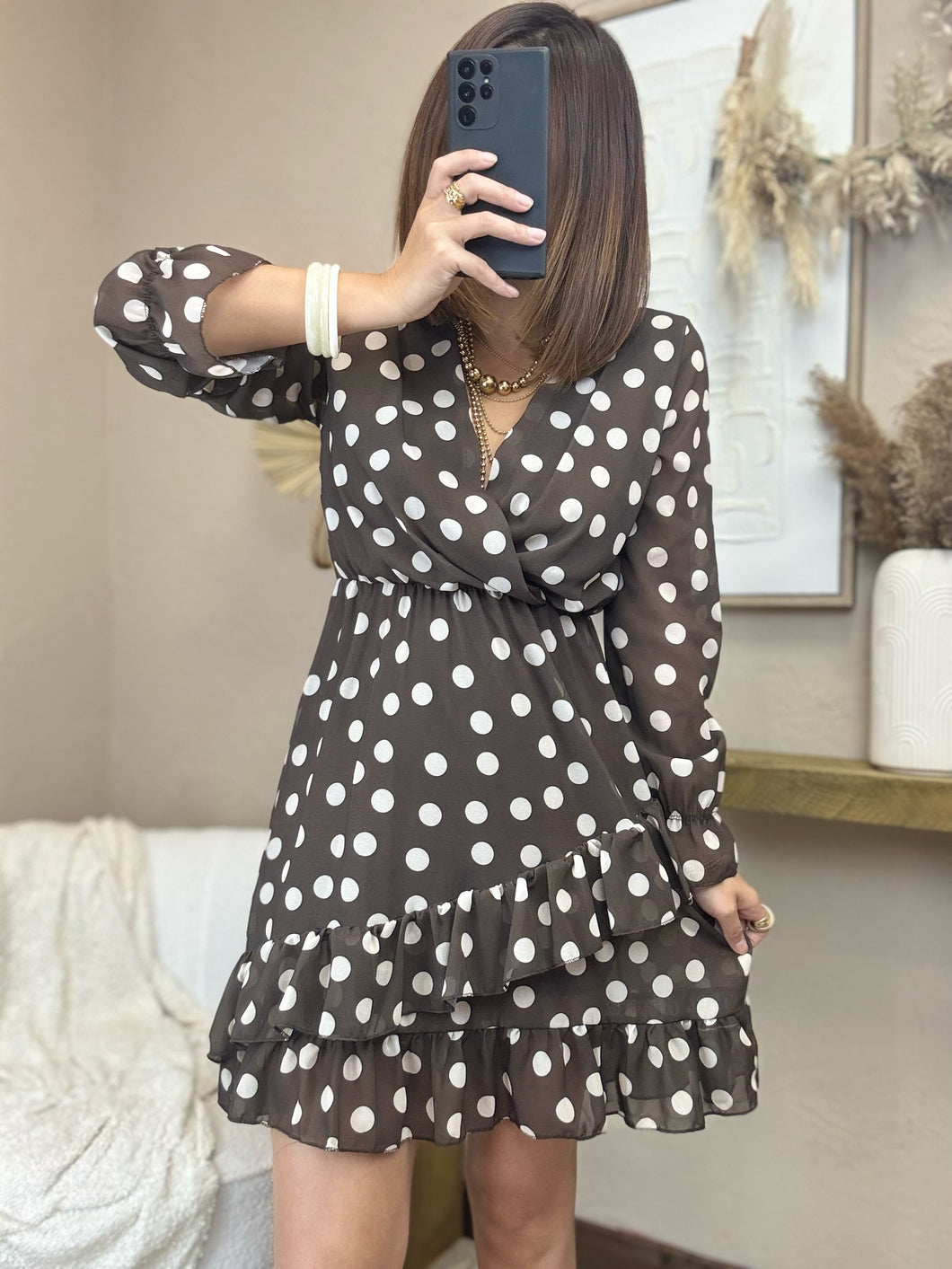 Robe choco à pois