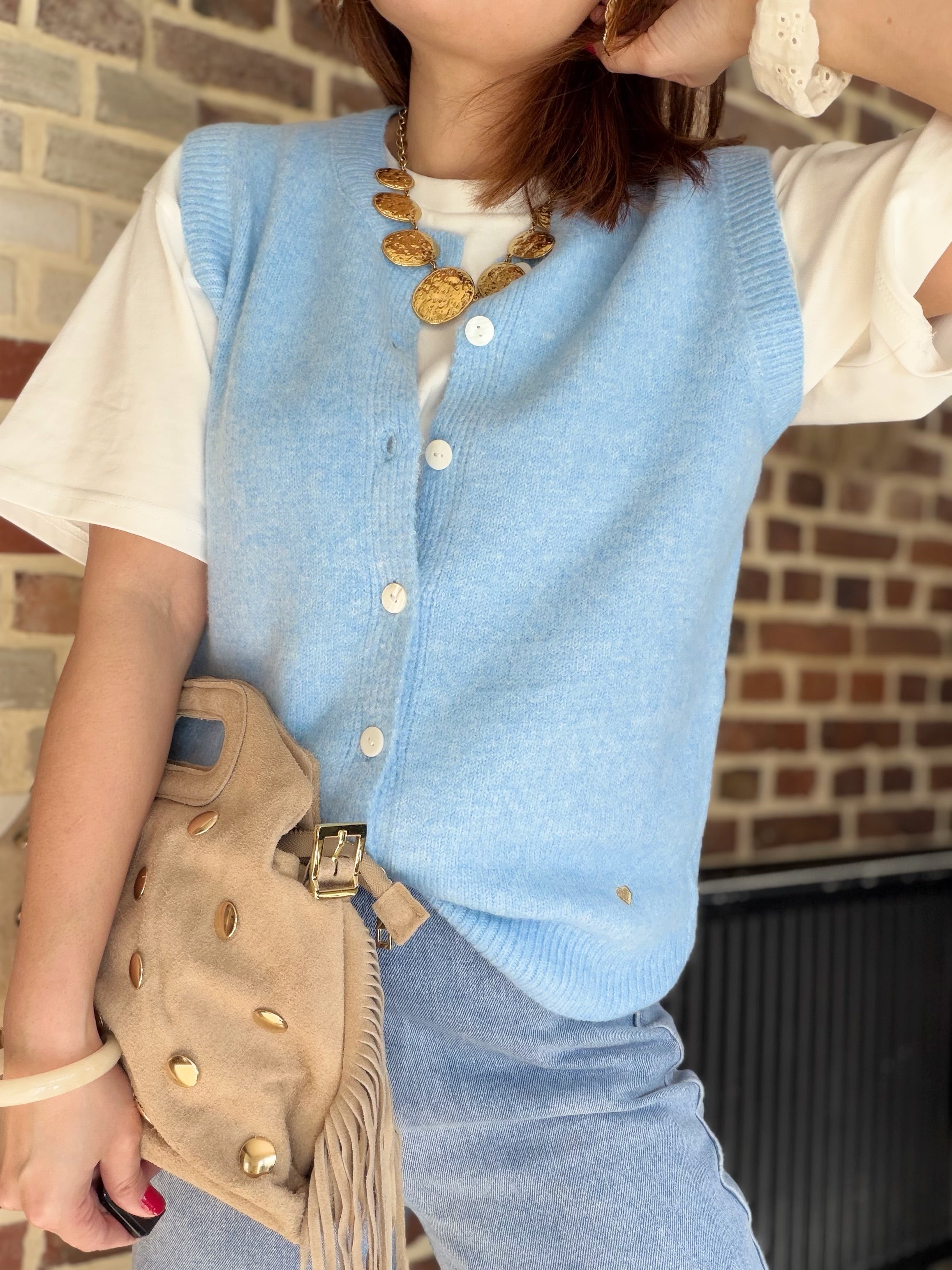 Gilet sans manches bleu