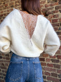 Pull écru dos dentelle
