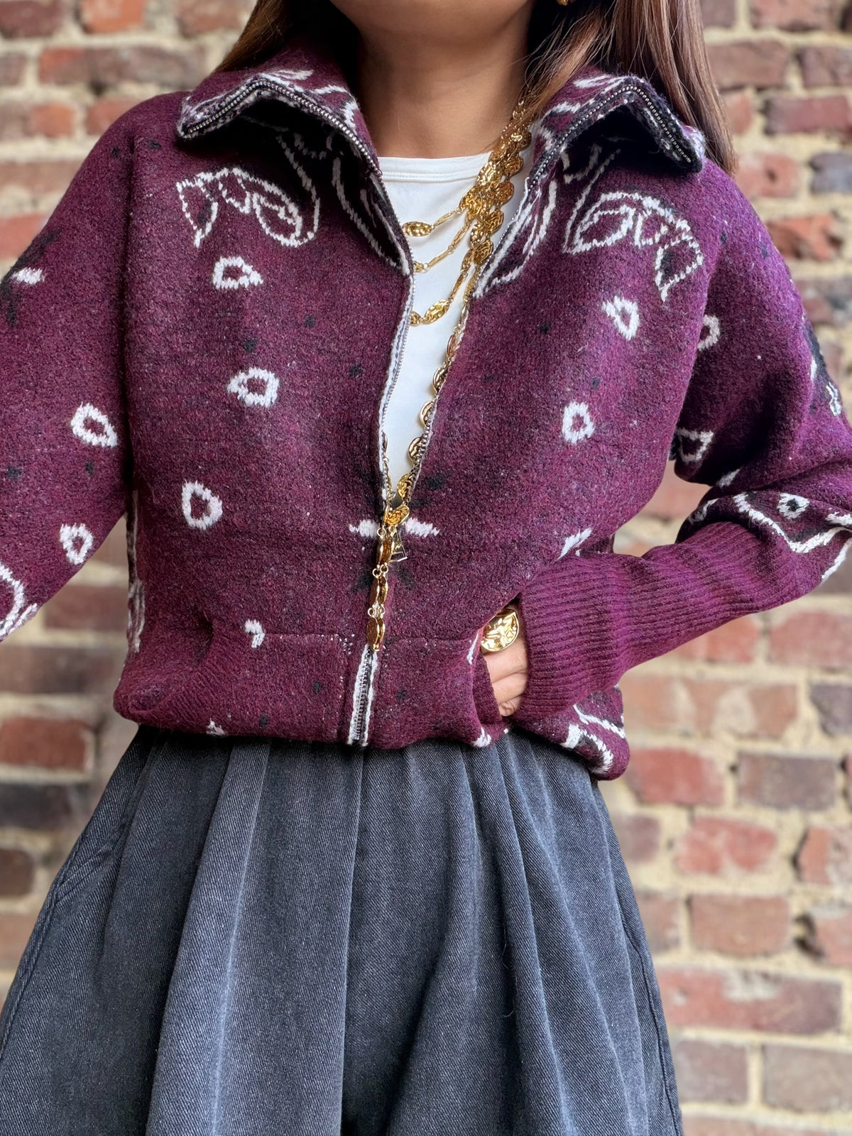Gilet bandana bordeaux