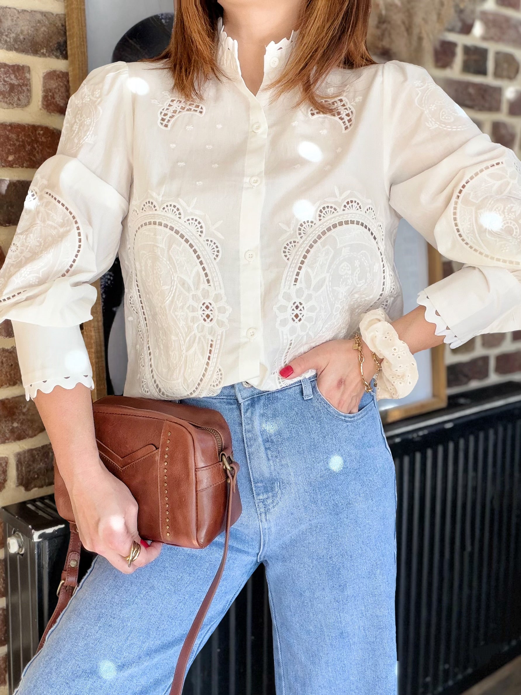 Chemise détails dentelle