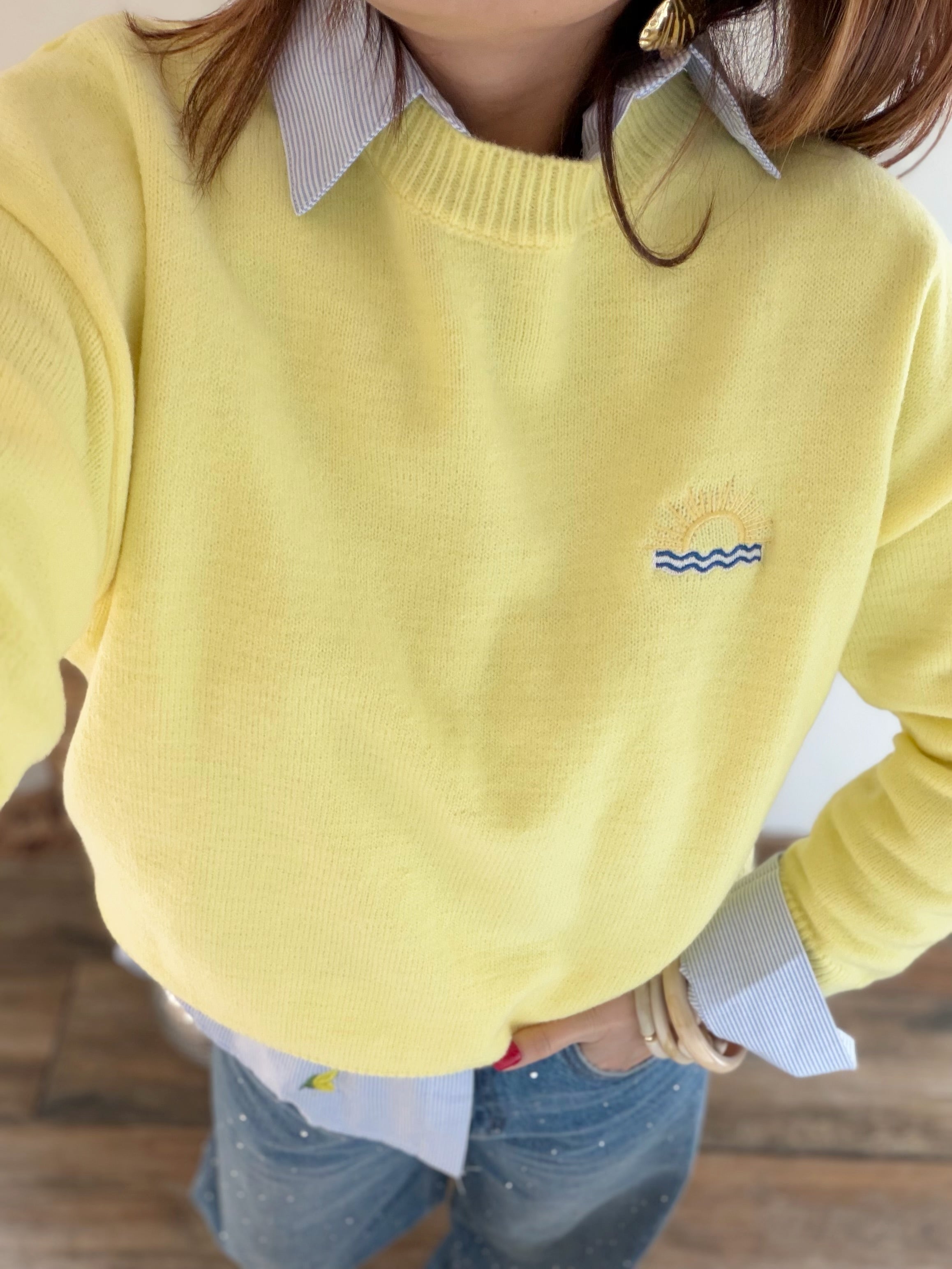 Pull jaune soleil