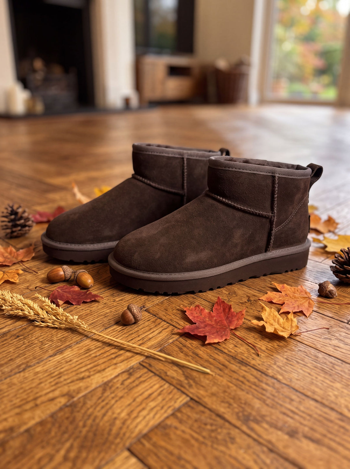Botte mini fourrées choco en cuir