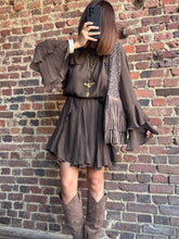 Charger l&#39;image dans la galerie, Robe volants cordon choco
