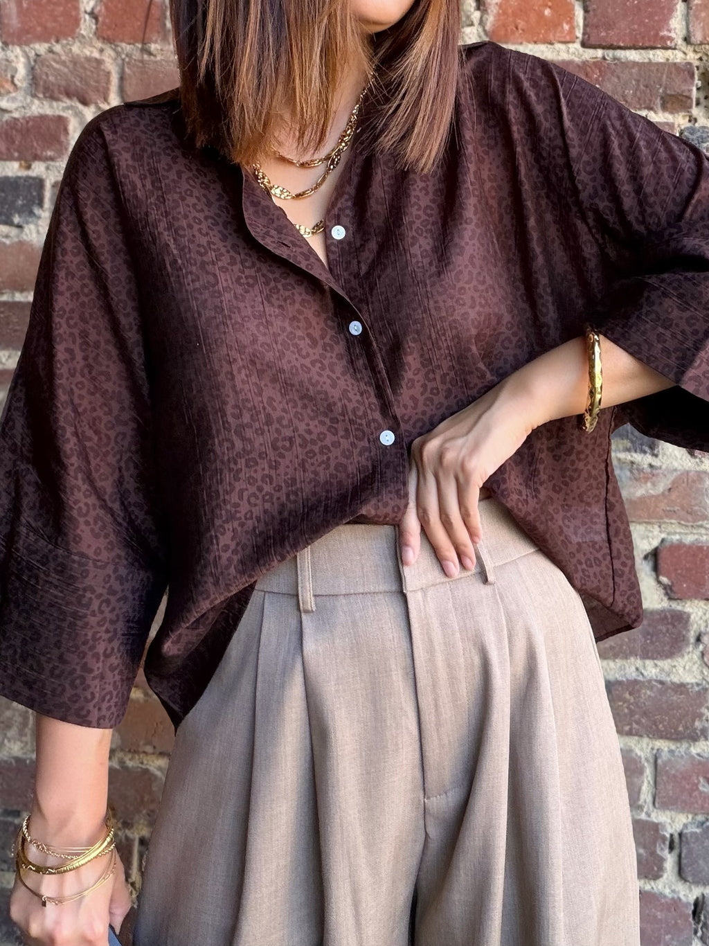 Chemise léopard choco
