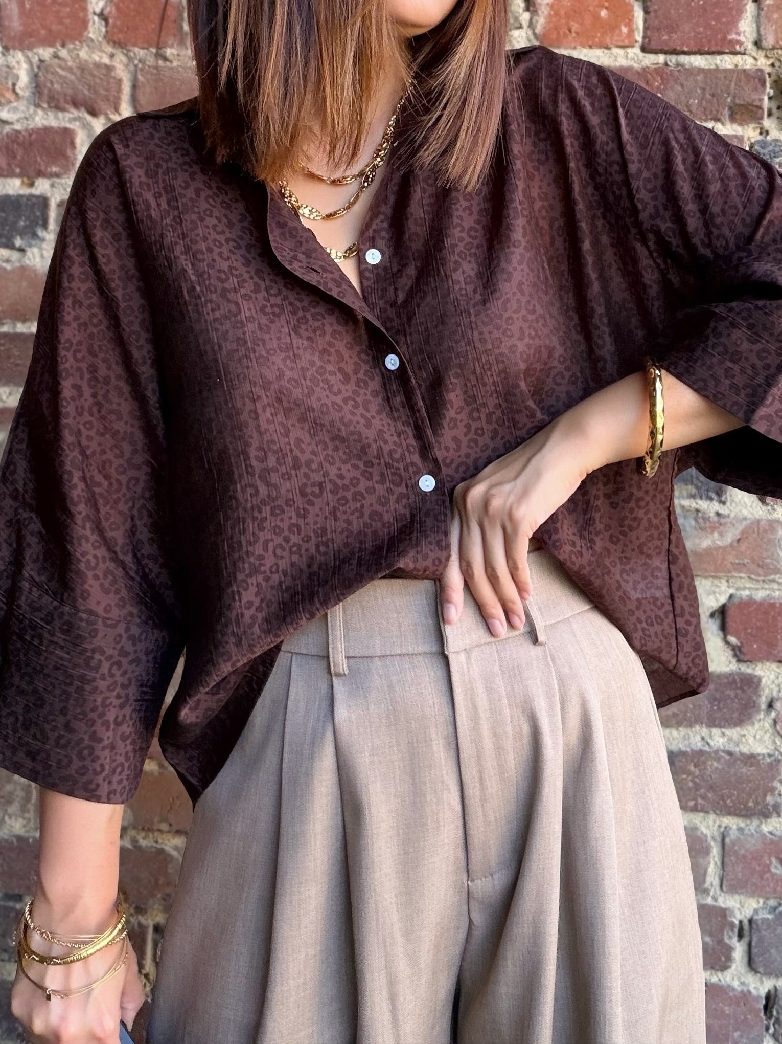 Chemise léopard choco