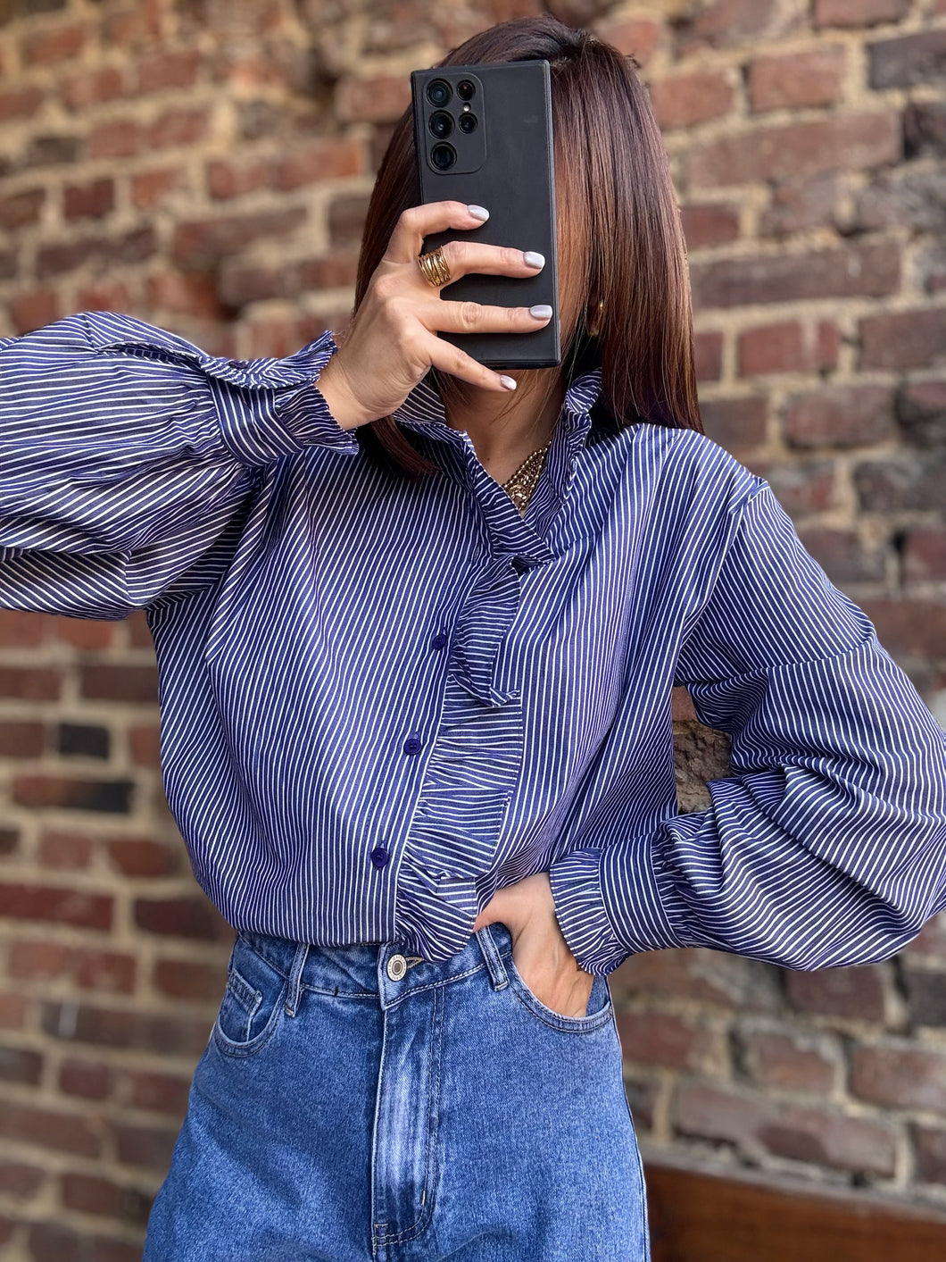 Chemise rayée bleue