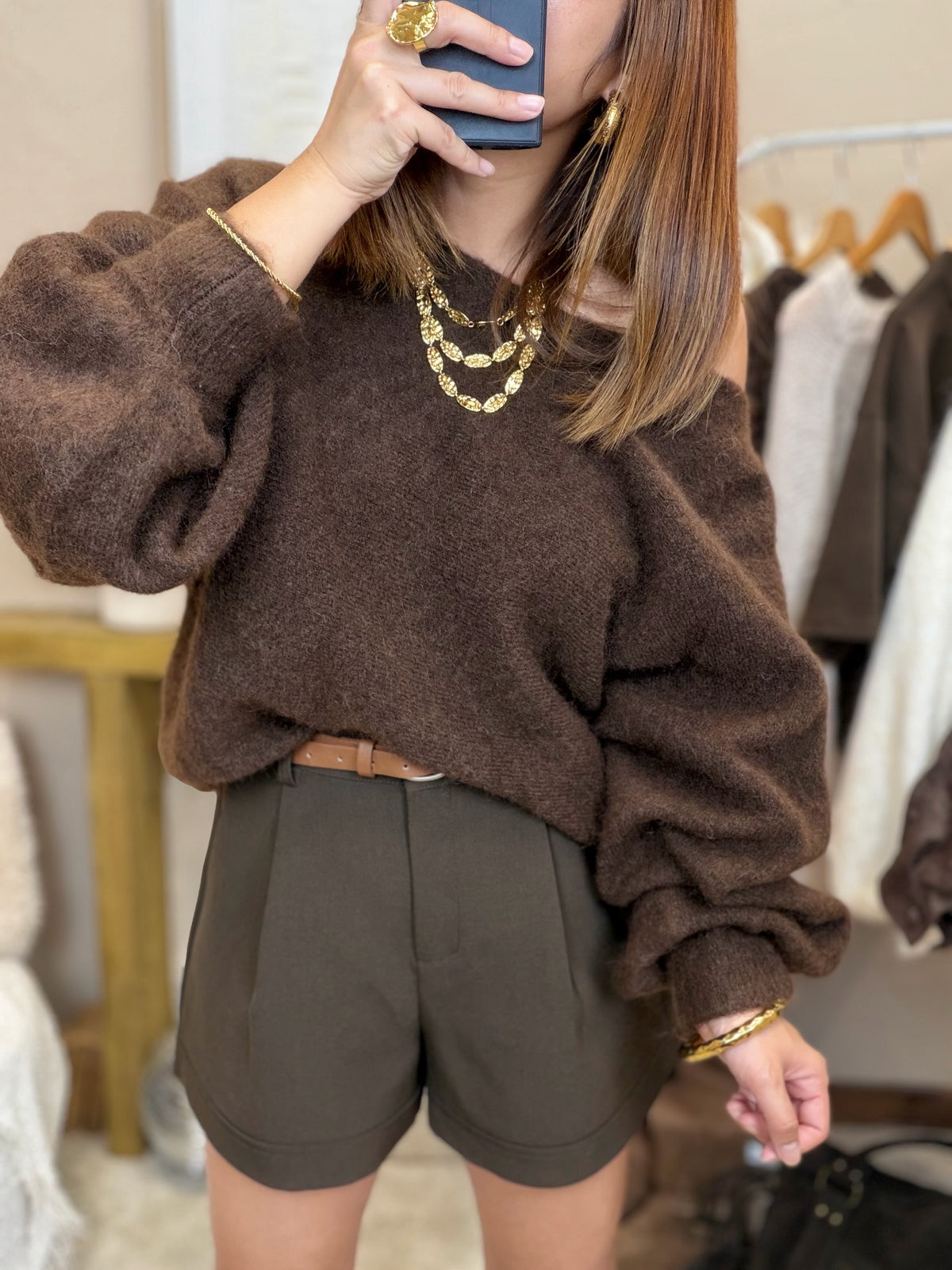 Pull choco avec dos nu