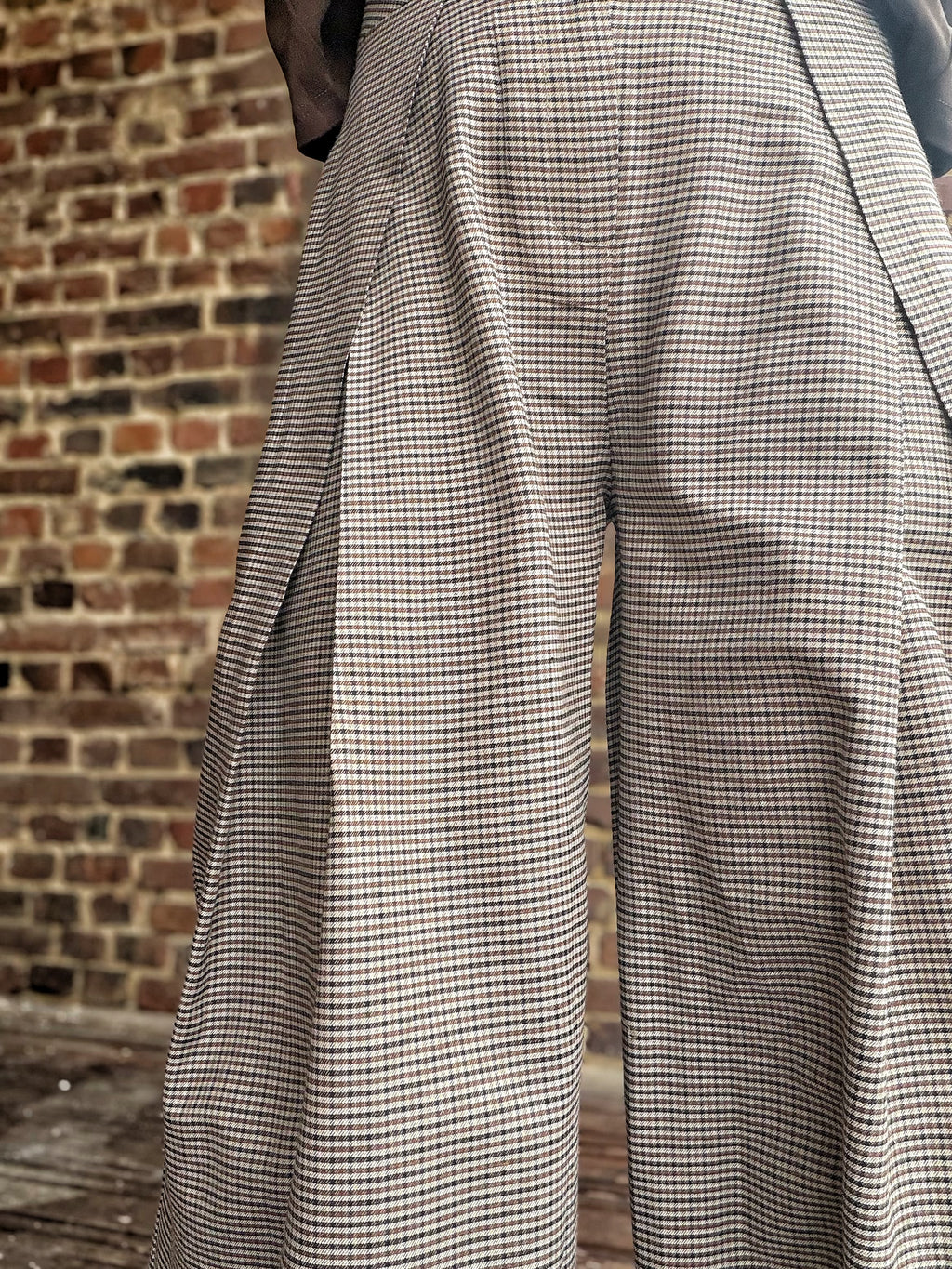 Pantalon à pince carreaux