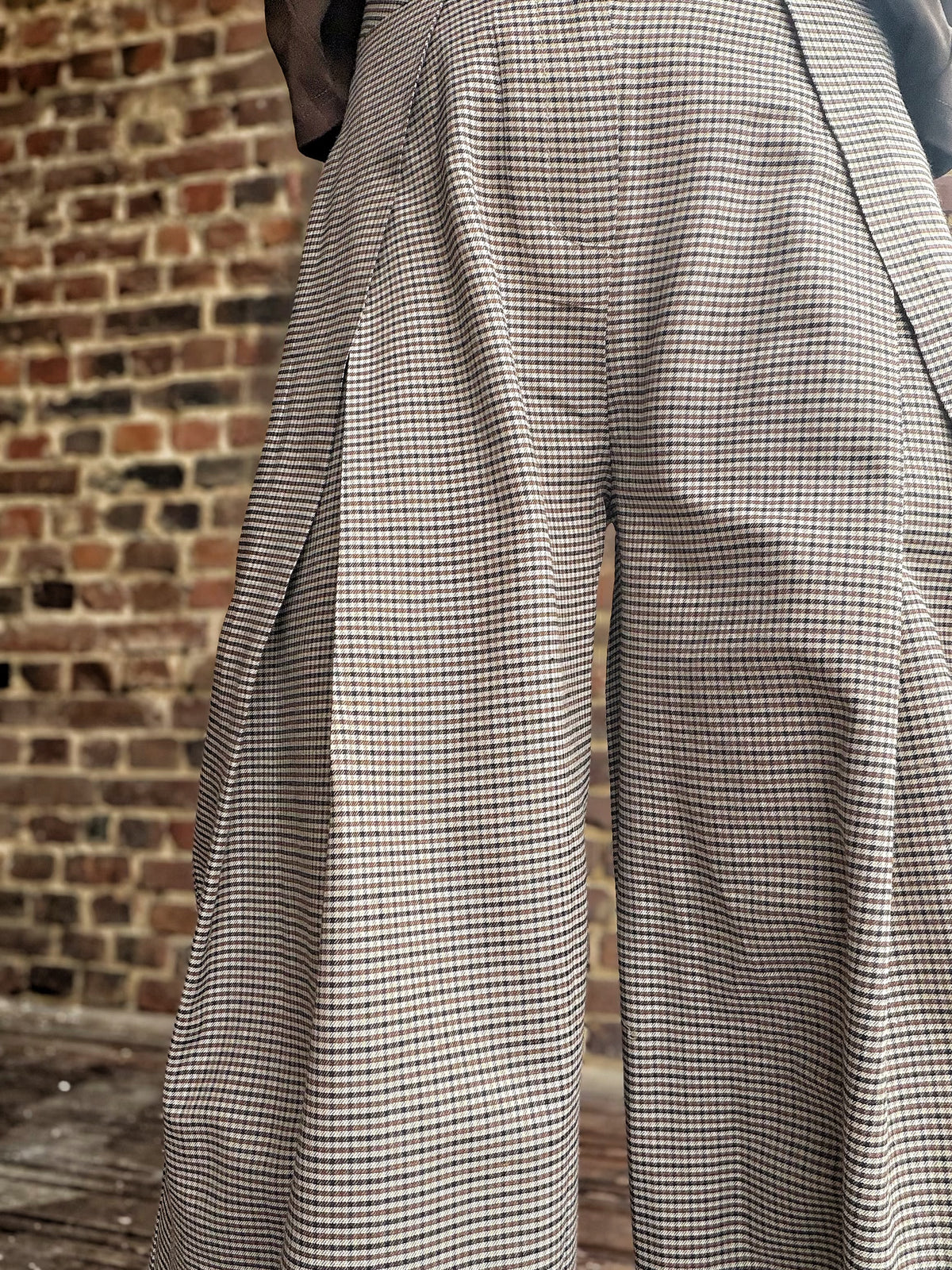 Pantalon à pince carreaux