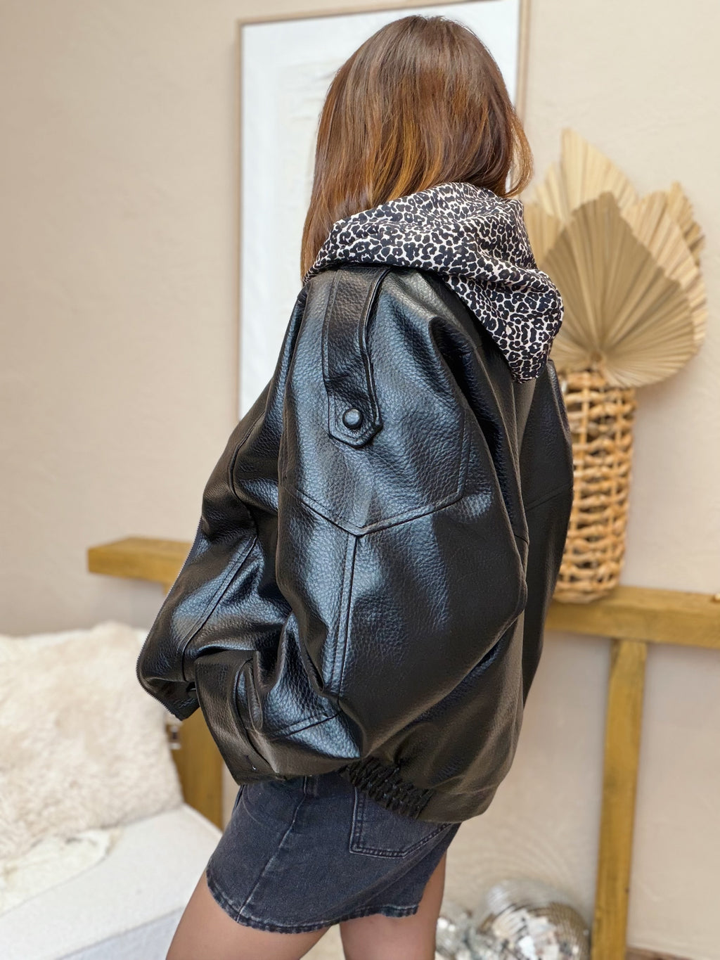 Veste similicuir noire