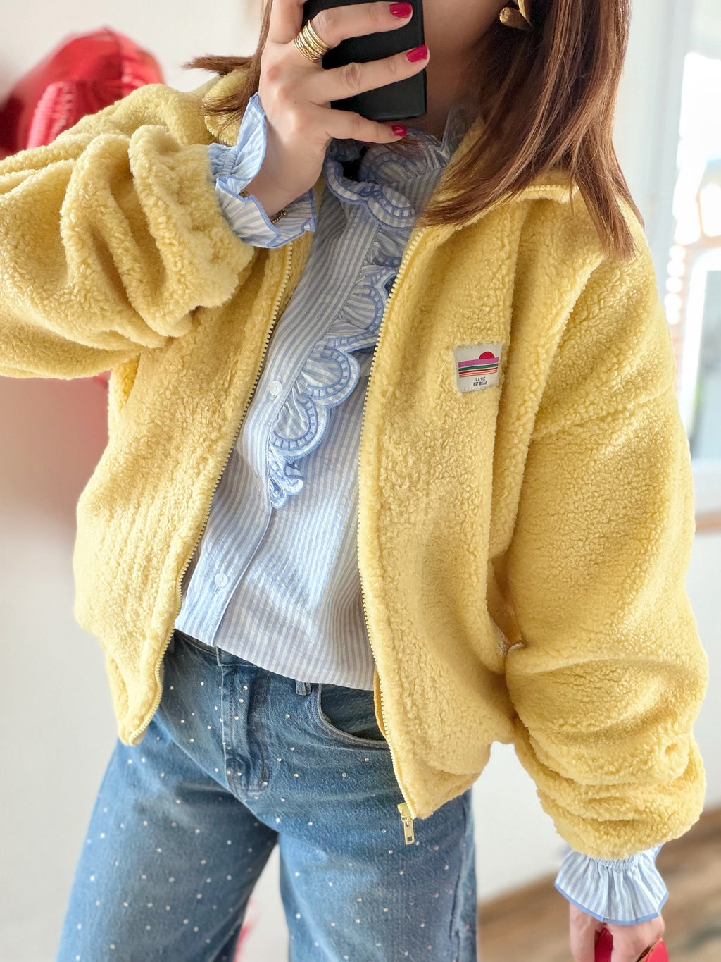 Veste polaire jaune