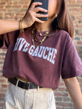 T-shirt rive gauche bordeaux effet délavé
