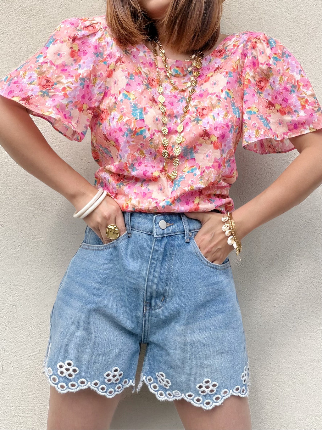 Top fleurs dos nu