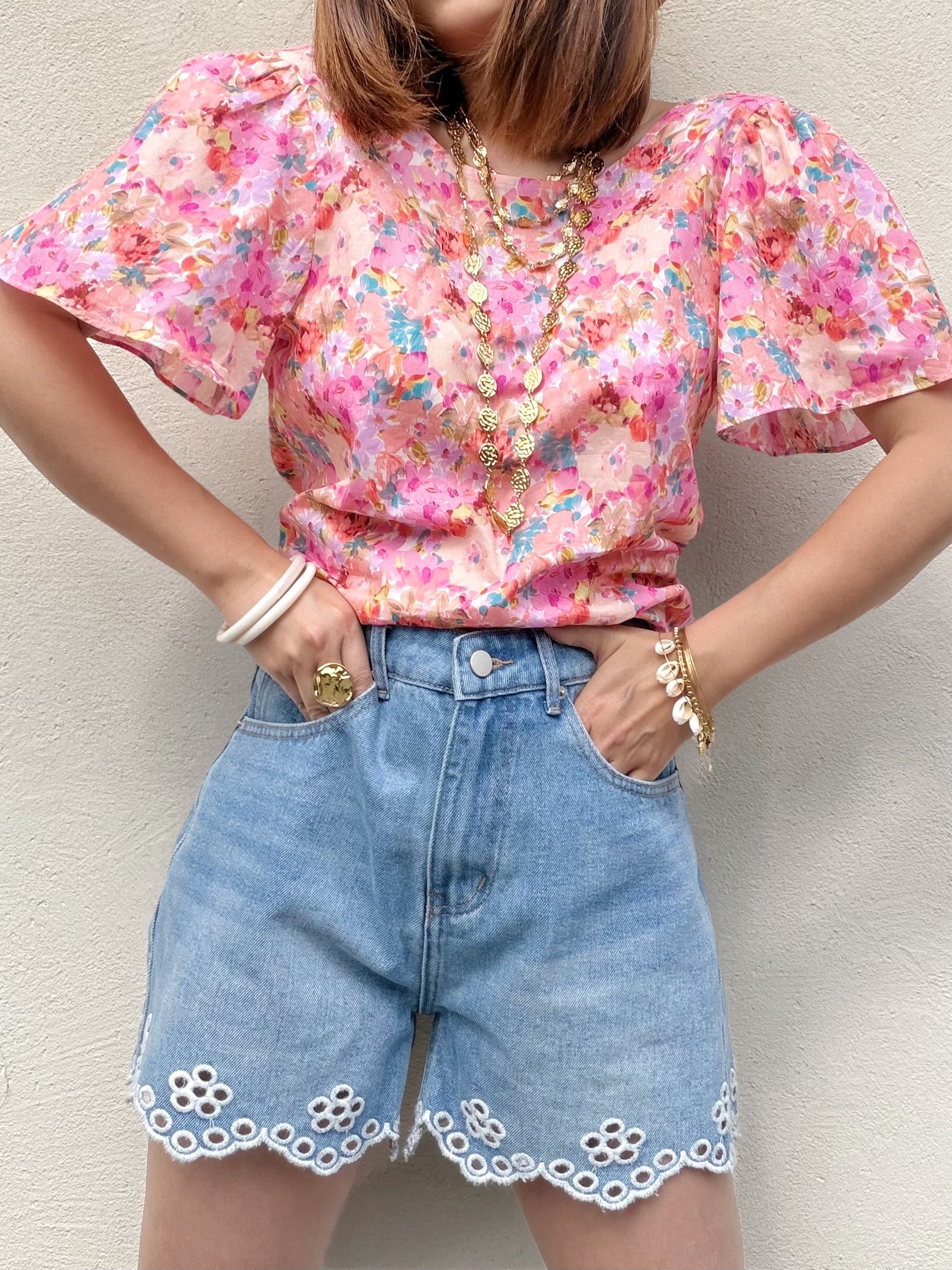 Top fleurs dos nu