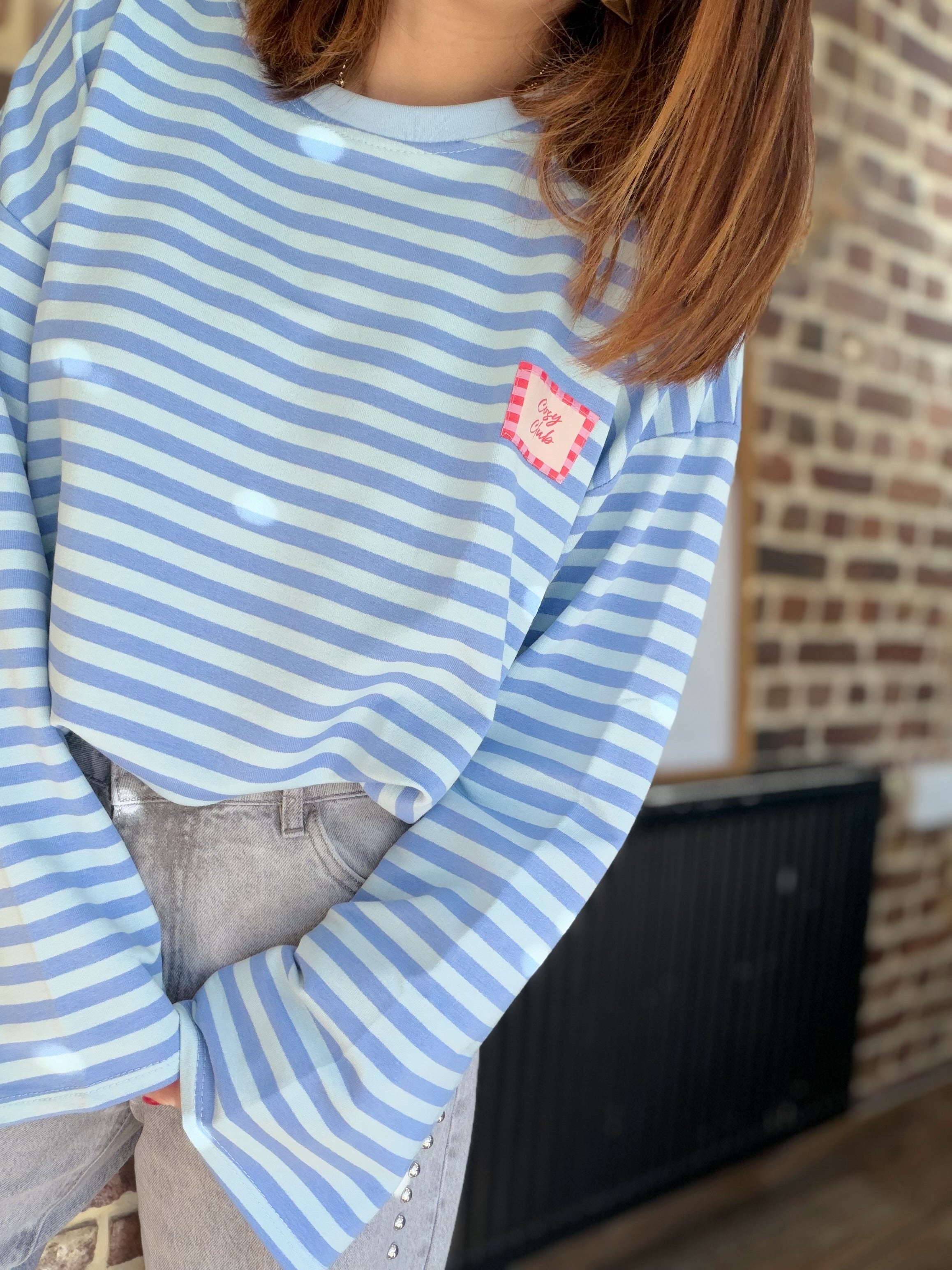 Top manches longues rayé bleu