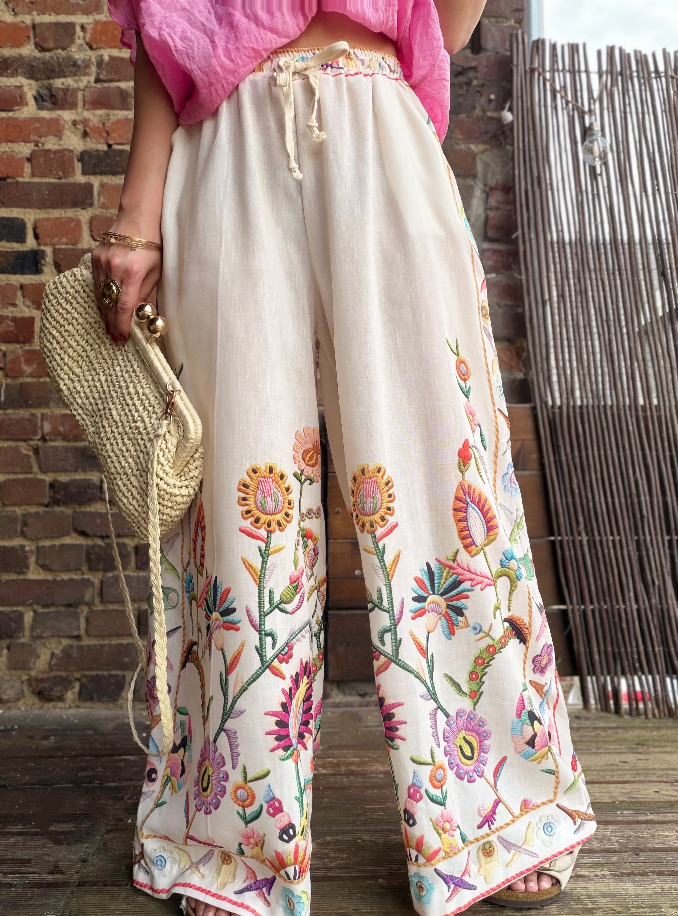 Pantalon imprimé fleurs
