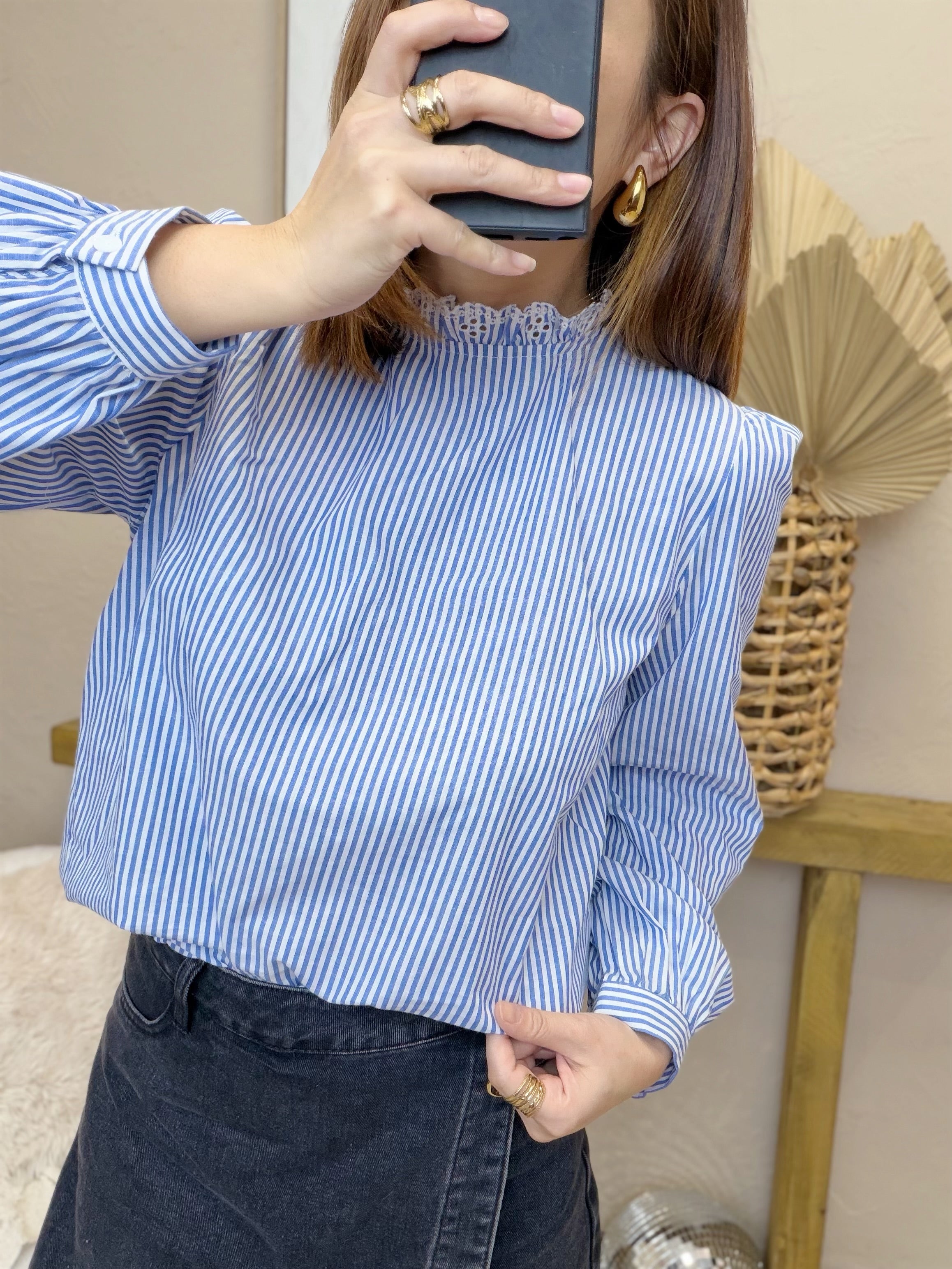 Chemise rayée bleue