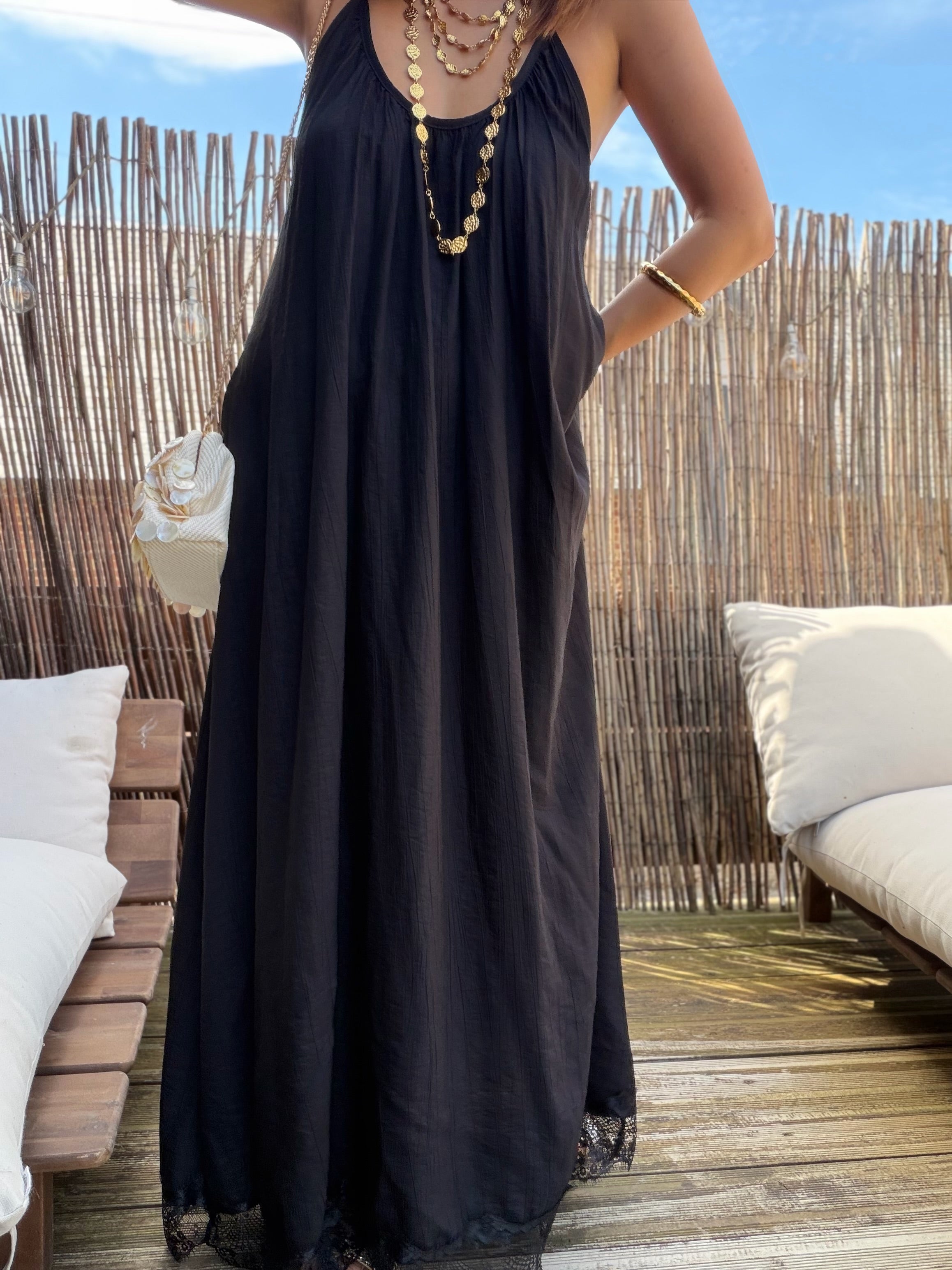 Robe longue d’été noire
