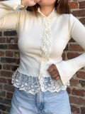 Gilet blanc dentelle