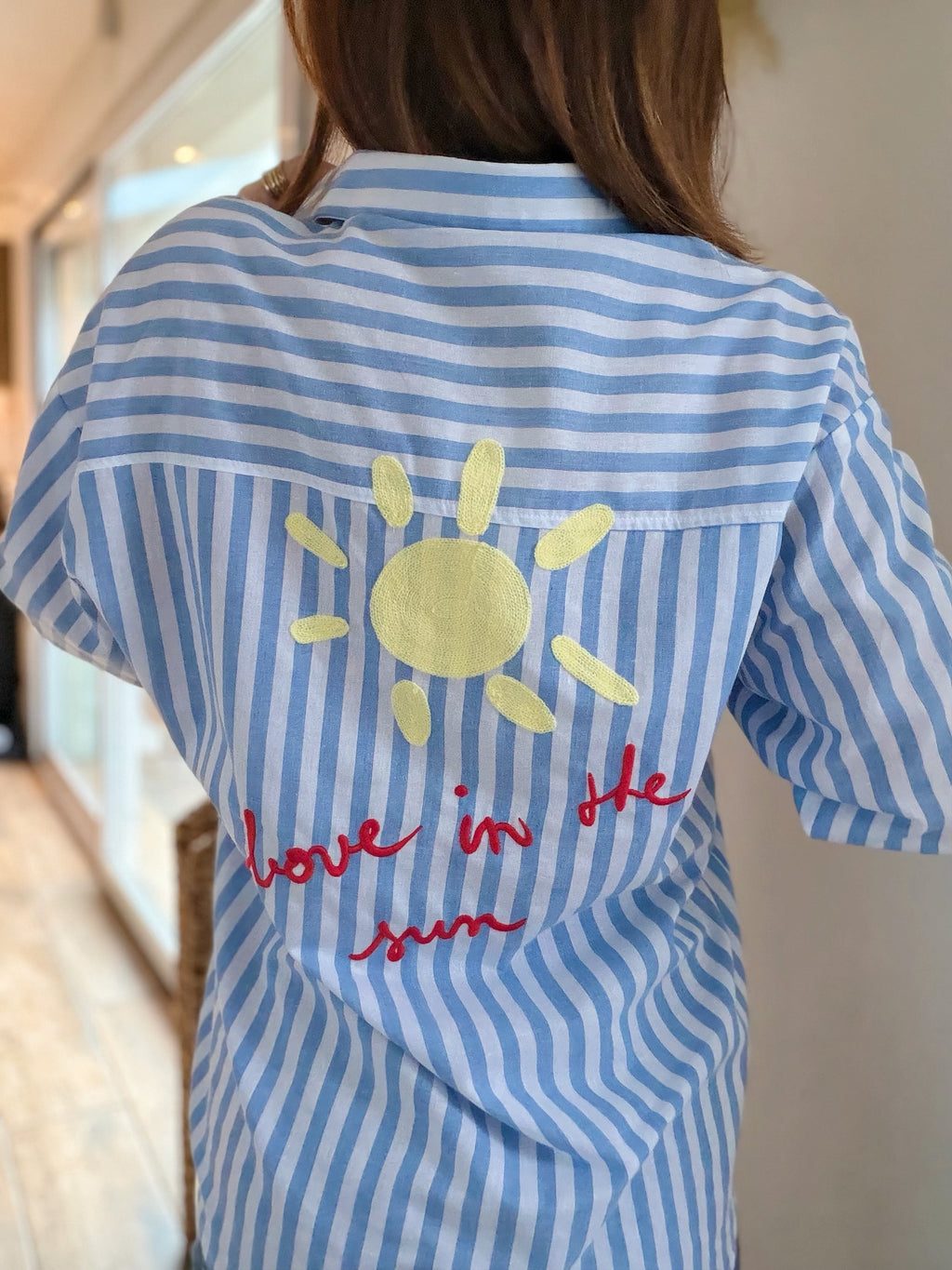 Chemise rayée bleue love