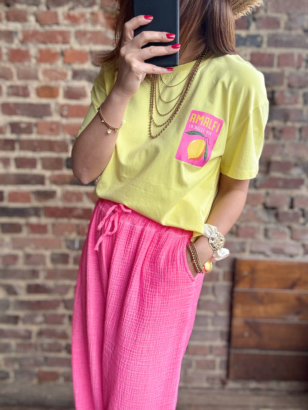 T-shirt citron jaune